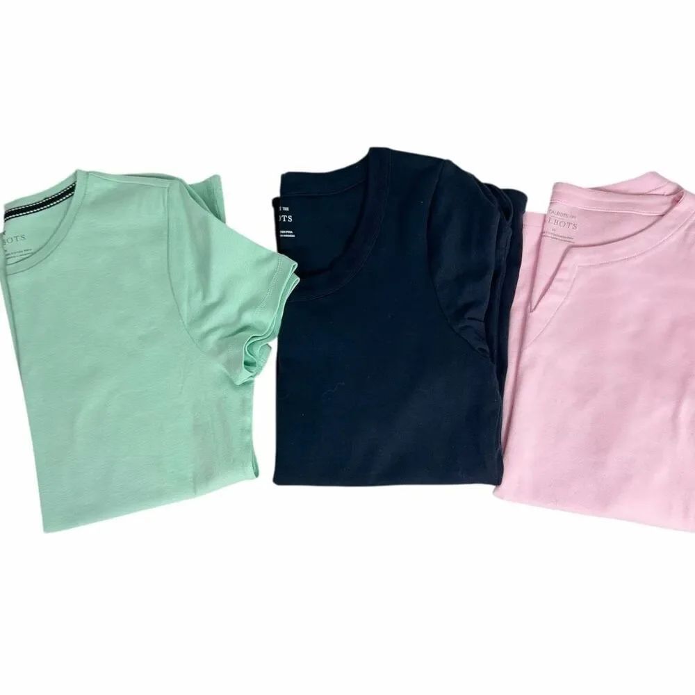 Talbots Womens Short Sleeve Size Medium T-Shirt Bundle Cotton Crew Neck
